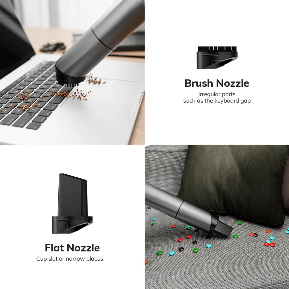 Cordless Laptop Vacuum Cleaner Portable USB Rechargeable Car Vacuum Mini & Cool Model-X（Aluminum Alloy）