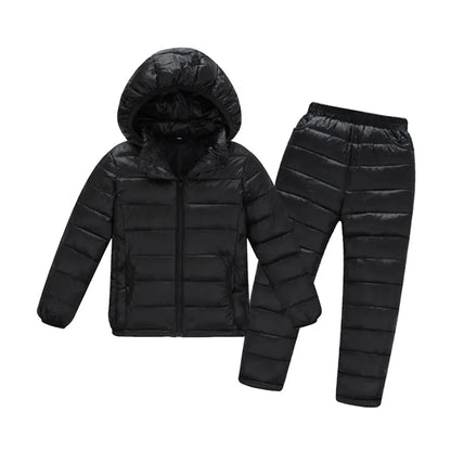 Winter Children Clothing Sets Baby Boy Warm Hooded Down Jackets Pants Clothing Sets Girls Boys Snowsuit Coats Ski Suit 2-12Y