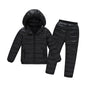 Winter Children Clothing Sets Baby Boy Warm Hooded Down Jackets Pants Clothing Sets Girls Boys Snowsuit Coats Ski Suit 2-12Y