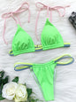 Sexy Mini Micro Thong Neon Bikini Women Brazilian Swimwear Female Swimsuit Two-pieces Bikini set High Cut Bathing Suit Swim Lady