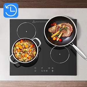KICHPOWER 60 cm glass 4 plates Touch control, 9 power levels ceramic hob