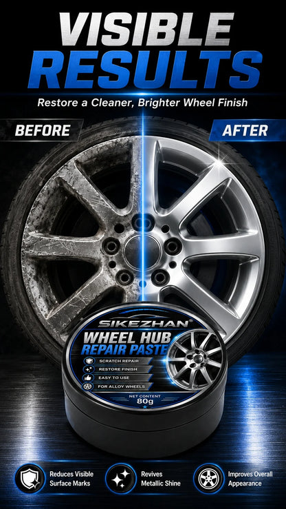 SIKEZHAN 80g Car Wheel Hub Repair Paste,Scratch & Oxidation Remover, Color Restorer and Polish Wax for Alloy Chrome Rims & Tires