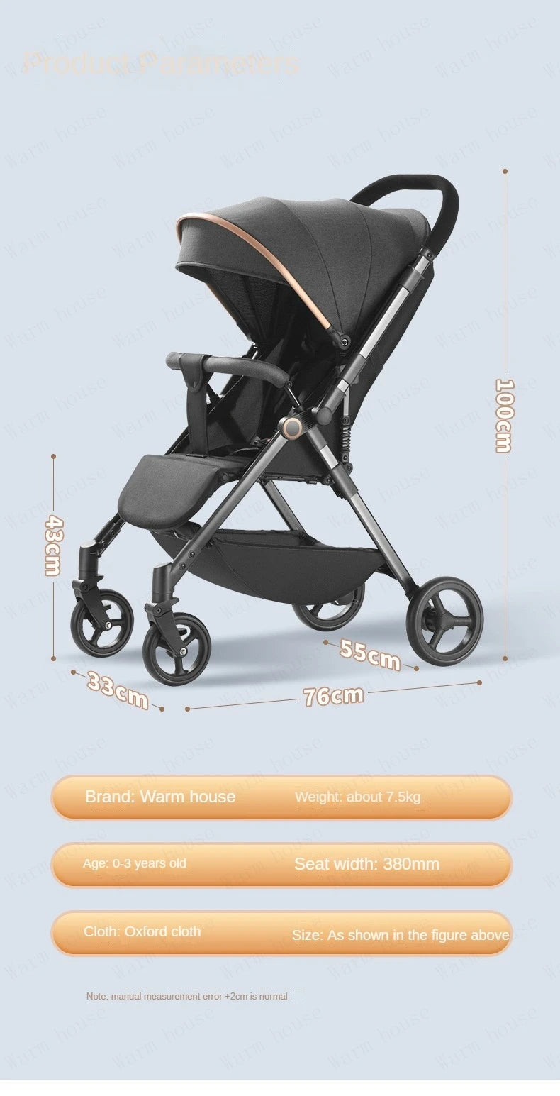 Baby Carriage,Bi-directional ultra lightweight foldable high landscape four wheel shock absorber baby stroller,baby cart