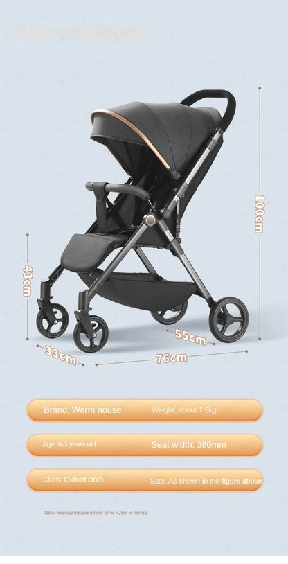 Baby Carriage,Bi-directional ultra lightweight foldable high landscape four wheel shock absorber baby stroller,baby cart