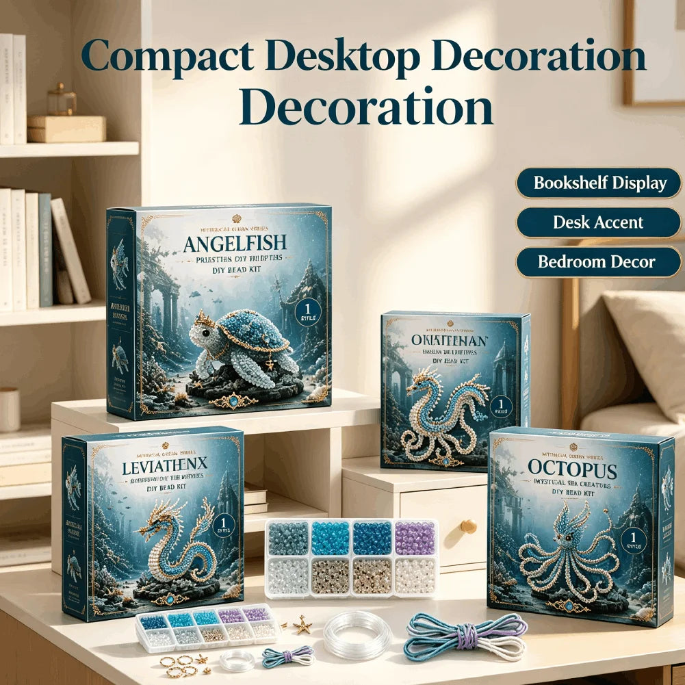 3D Ocean Animals DIY Beaded Craft Kit Beginner Friendly Handmade Marine Animal Bead Making Material Set