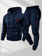 2025 letter printed sportswear set men's hooded sweatshirt long pants set spring and autumn winter warm suit