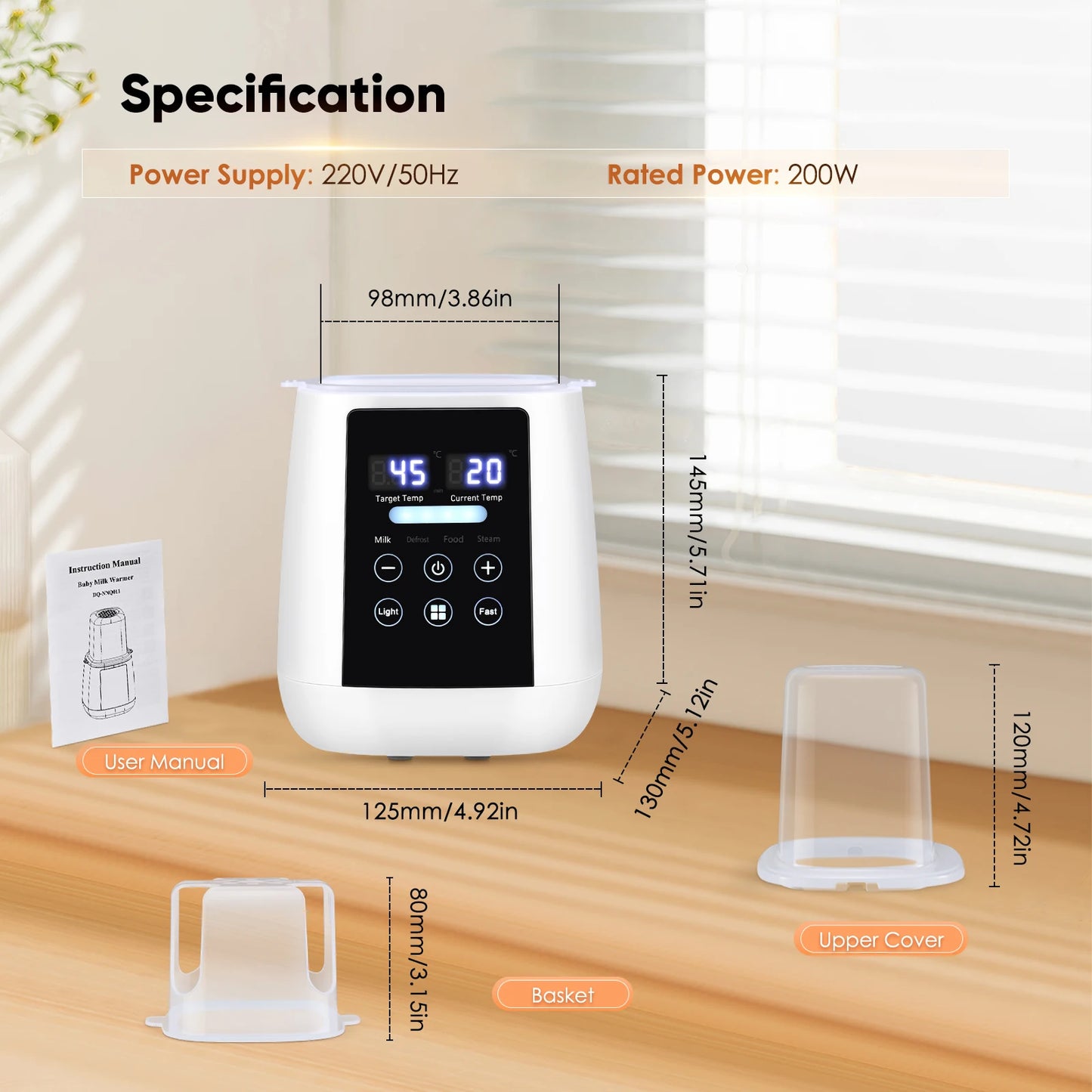 6in1 Fast Electric Baby Bottle Warmer Heater Sterilizer For Breast Milk Digital Timer Temperature Control Automatic Shutoff 220V