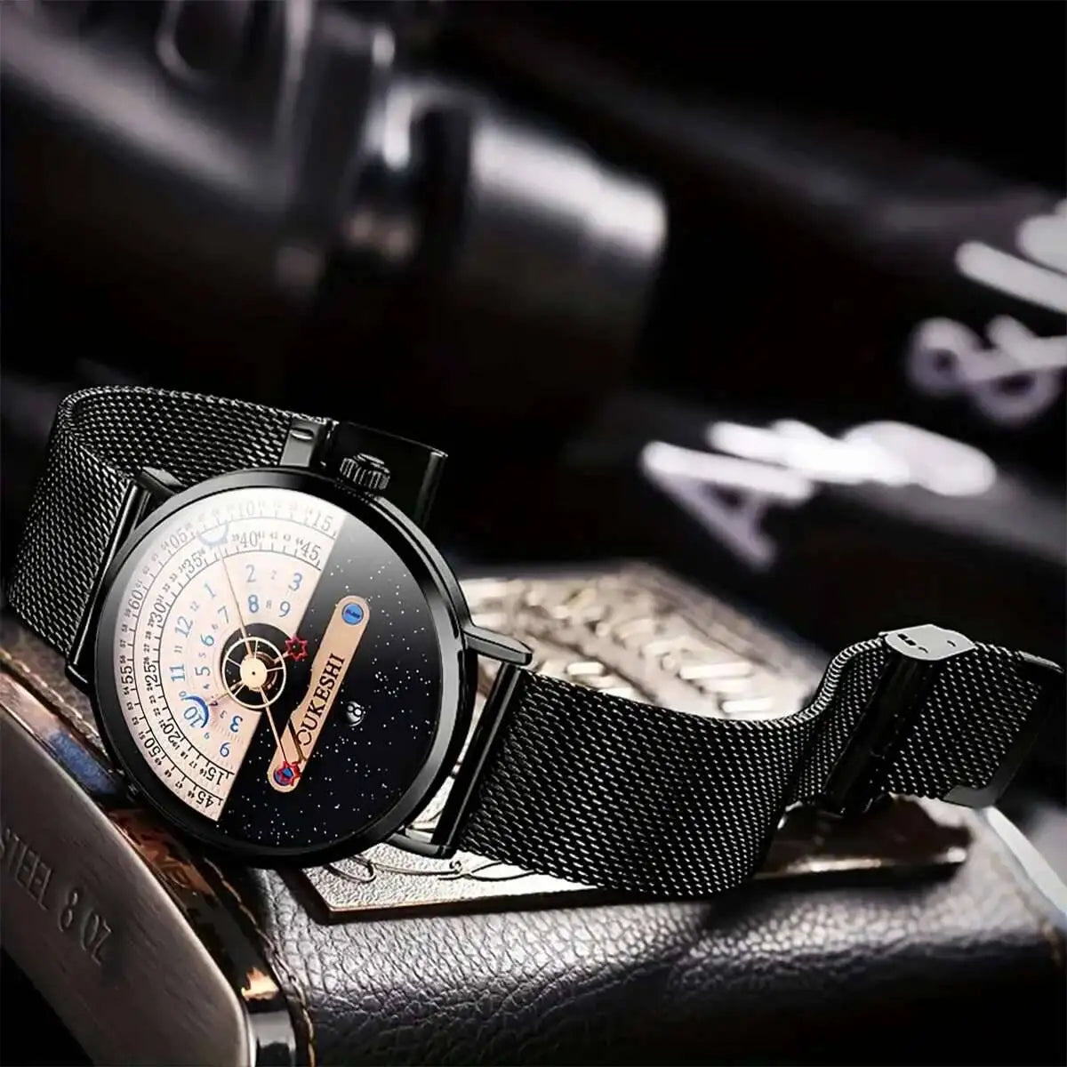 Fashion Mesh Band Men Business Watches Calendar Quartz Wristwatches For Mens Clock Reloj Hombre
