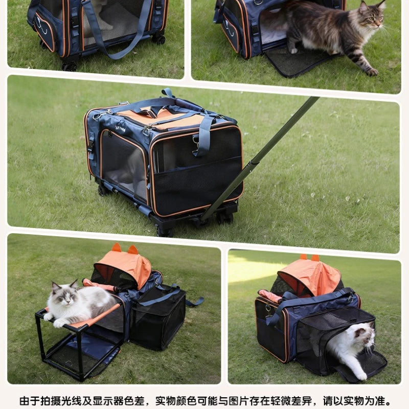 Pet Go out Trolley Portable Shoulder Bag Small Dog Cat Carrier Travel-friendly Pet Transport