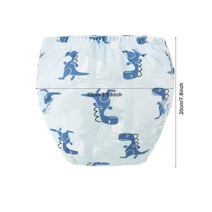 Baby Diaper Pants Set Cartoon Printed Training Pants for Boys Girls Breathable Cotton Reusable Kids Underwear 3Pcs