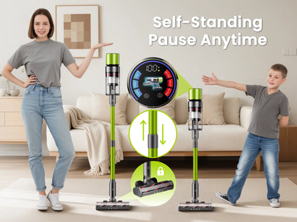 SmartAI V6 80Mins Cordless Vacuum Cleaner 65KPA 650W Powerful Suction Vacuum, 24000mAh Big Battery Vacuum Cleaner