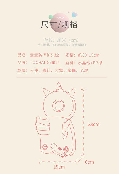 Summer Baby Head Protector Safety Pillow for Toddlers Soft PP Cotton Cartoon Backpack Cushion Infant Child Security Headgear Kid