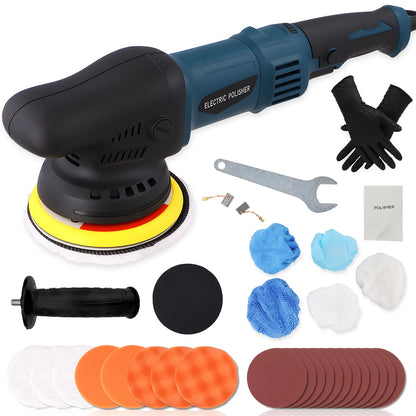 Podofo 980W 5'' 550-3300 RPM Car Polisher 6 Variable Speed Adjustable for Car Detailing Waxing Polishing 24pcs Car Power Waxer