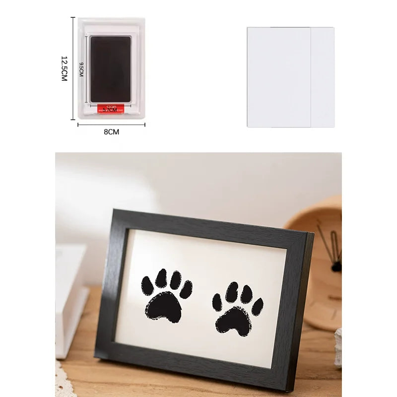 5 Inch Solid Wood Picture Frame Inkless Ink Pad Kit Baby Hand Foot Print Pet Paw Imprint Frame Keepsake Decor Indoor Display