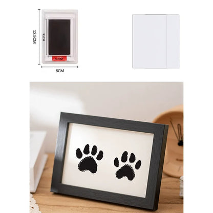 5 Inch Solid Wood Picture Frame Inkless Ink Pad Kit Baby Hand Foot Print Pet Paw Imprint Frame Keepsake Decor Indoor Display