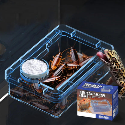 Reptile Lizards Geckos Feeding Bowls Prevent Tenebrio Molitor and Blaptica Dubia Anti Overturning Trough Feeder Transparent