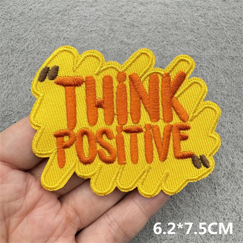 Cartoon Embroidered Patches For Clothing Slogan Letters Embroidery Patch For Clothes Iron On Patches On Clothes Jackets DIY