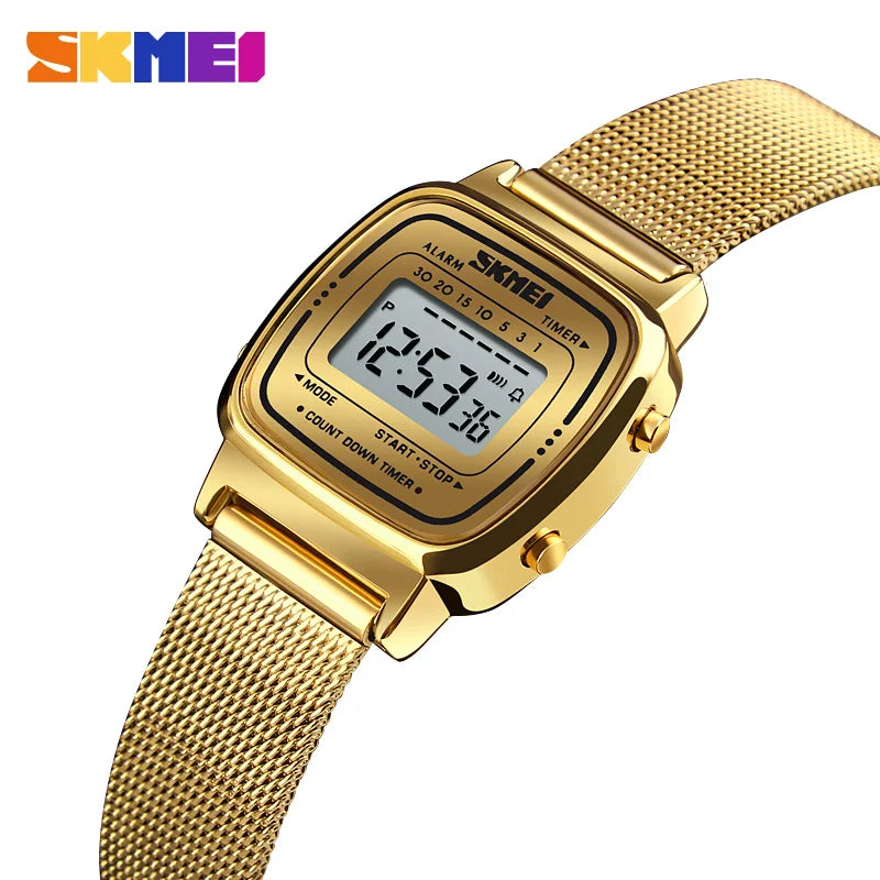 SKMEI 1901 Luxury Women Watches Small Dial Digital Chrono Calendar Watch Waterproof Ladies Wristwatch Clock Montre femme 1620