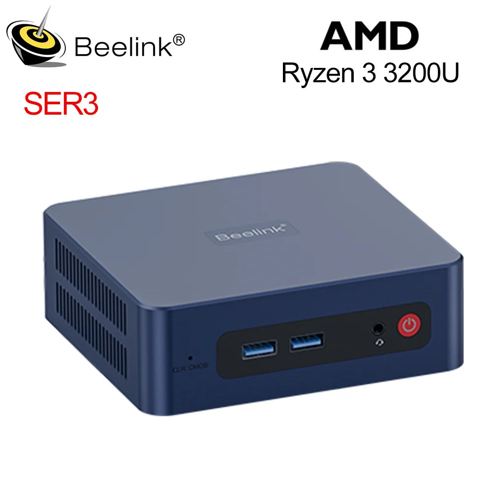 Beelink SER5 Max AMD Ryzen7 7735HS R3 3200U R5 5500U 5625U 16G RAM 500G SSDNVME Mini PC Suppor 4K Type-C Gaming Desktop Computer
