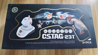 CSTAG Projector Shooting Game Guns Set New Kids Gifts Science&Imagination Toy For Boys Laser Tag Infrared Pistol Guns Game Toys