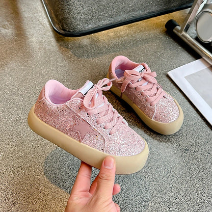 Girls' Shoes 2024 Spring New Casual Versatile Little Girls Star sneakers Spring and Autumn Children's Sports Shoes