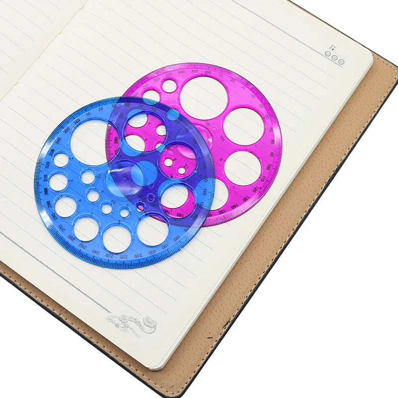 1pc Technology Drawing Circular Template 360 Degree Rotary Ruler School Office Supplies Paper Cutting Template Used