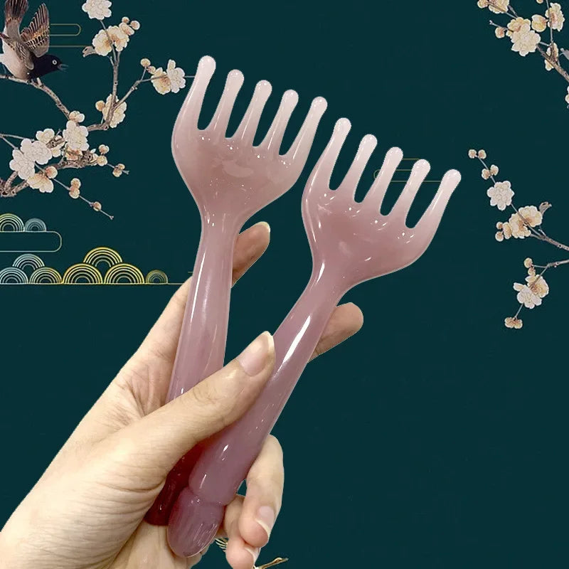 Resin Head Massager Scalp Gua Sha For Body Neck Leg Massage Five-claw Head Scraping Stick Massage Scraping Claw Massage
