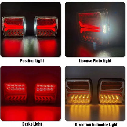 1 Set Waterproof 12V 24V Wireless Magnetic LED Truck Tail Light Rear Light Signal Warning Brake Lamp 7 Pin Trailer Caravan Lorry
