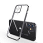 Luxury Plating Square Frame Silicone Transparent Case on For iPhone 11 12 13 14 15 Pro Max X XR XS Max 7 Plus Clear Back Cover