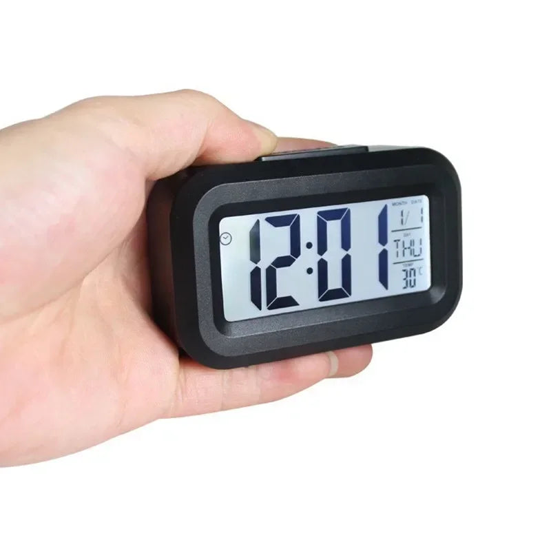 Led Digital Alarm Clock with Light Sensor, Luminous Display, Snooze, Mute, Calendar, Backlight, Always-On Desktop Table Clock