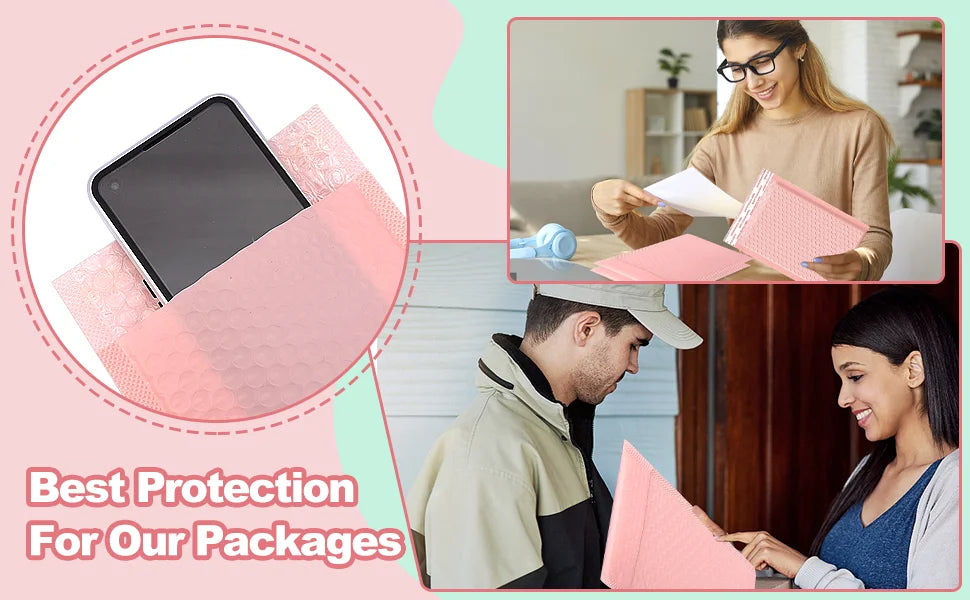 100Pcs Black Bubble Shipping Packaging Envelope Mailing Envelopes Mailer Envelope for Shipping Self Seal Bubble Mailer Packaging
