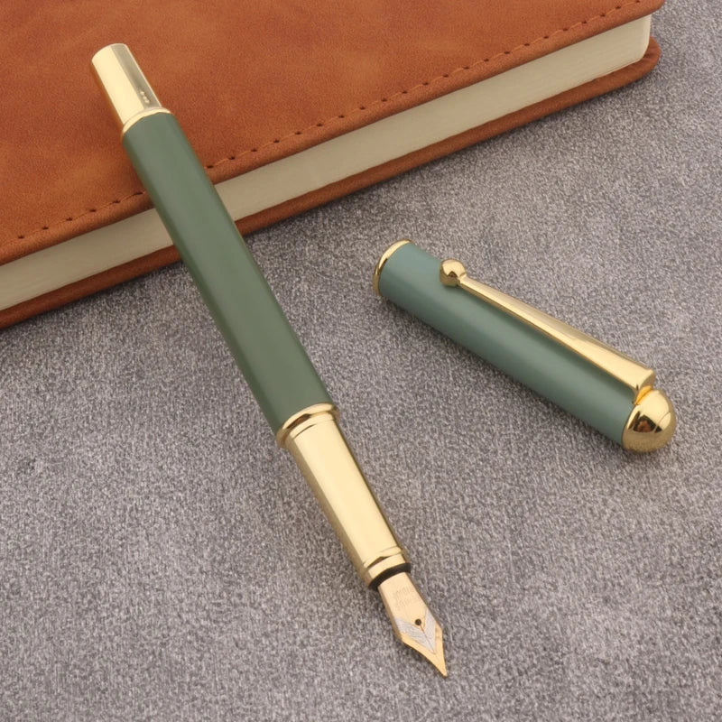 Metal 322 Fountain Pen Frosted Green Ink Pen Iridium Nib Stationery Office School Supplies Writing
