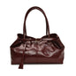 Oil PU Leather Hobo Handbag Slouchy Shoulder Bag Retro Top-Handle Bag Large Work Bags for Women Gilrls Tote Work Shopping Travel