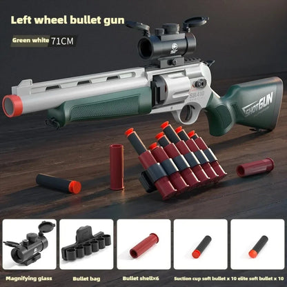 Revolver Toy Guns Shell Throwing Soft Bullet Launcher Outdoor CS Shotgun Shooting Game Model Toy for Children Kids Christmas