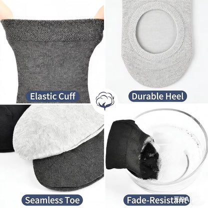 5 pairs of men's mid-calf socks, pure cotton sweat-absorbing odor-resistant autumn/winter business socks for all seasons