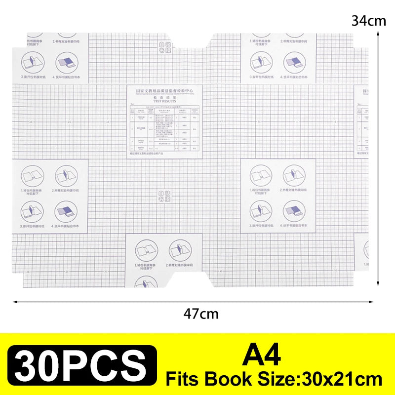 10-30Pcs A4/16K/22K Matte Clear Self-adhesive Book Cover Wrap Waterproof Textbook Skin Sleeve Students Book Wrapping Supplies