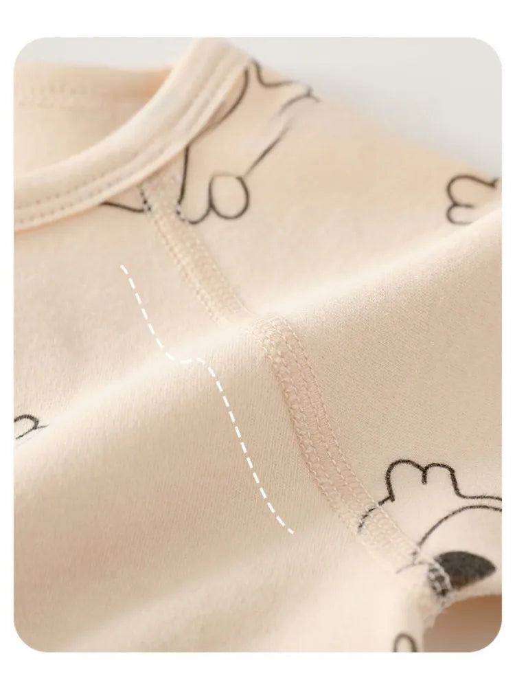 AYNIGIELL Spring Autumn 0-6 Months Baby Jumpsuit Cartoon Pattern Male and Female Infants 100%Cotton Rompers Infant Clothing