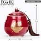 Human Cremation Urns for Ashes, Memorial Ash Holder, Keepsake Souvenirs Gift, Chinese-Style Leaf Ceramic Storage Decoration