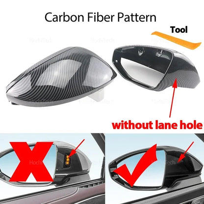 High Quality Carbon Fiber Glossy Black Replacement Side Mirror Covers Cap for Audi A6 S6 RS6 C8 A7 S7 RS7 A8 Left hand Drive