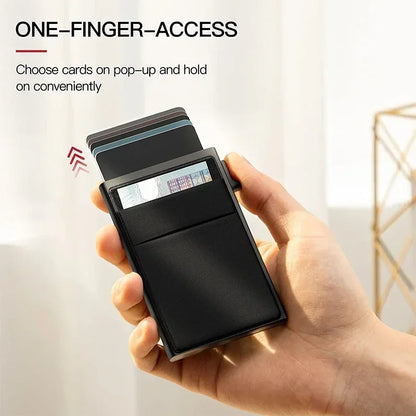 Unisex Anti Rfid Blocking Protected ID Credit Magic Card Holder Men Thin Slim Minimalist Smart Wallets Metal ID Cardholer Case