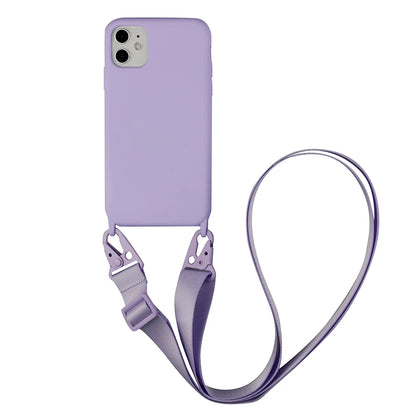 2024 Silicone Lanyard Phone Case For iPhone 12 13 Mini 14 15 16 Pro Max X XR XS Cover With Neck Strap Crossbody Necklace Cord