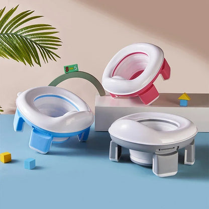 New 3-in-1 Travel Potty Portable Kids Potty Folding Safe Silicone Baby Potty Training Seat  Family Outdoor Kids Toilet Seat