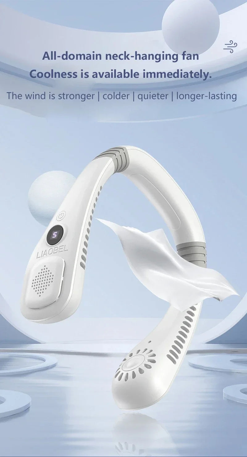Lenovo Neck Bladeless Fan Mini Ultra Longlife Portablelazy Silent Fan Usb Charging Student Sports Office Multiple Home Scenarios