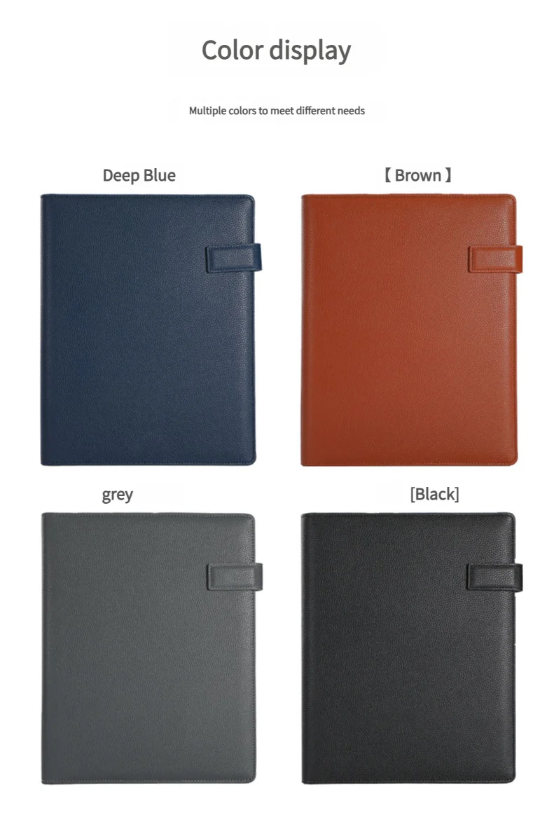 A4 Multifunctional Meeting Folder | Leather - like Finish. Organize Phone, Cards & Notes. Ideal for Business & Productivity!