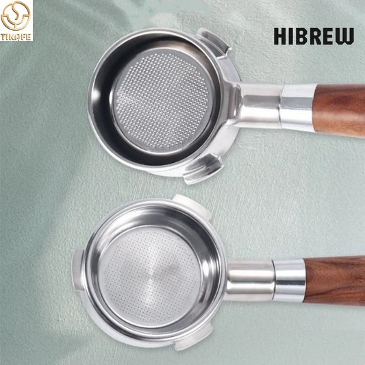 58mm 3-Ears Bottomless Portafilter Espresso Holder for Hibrew H13/H7/H7A/H7B/H10A - Includes 18g Basket,304 Stainless Steel
