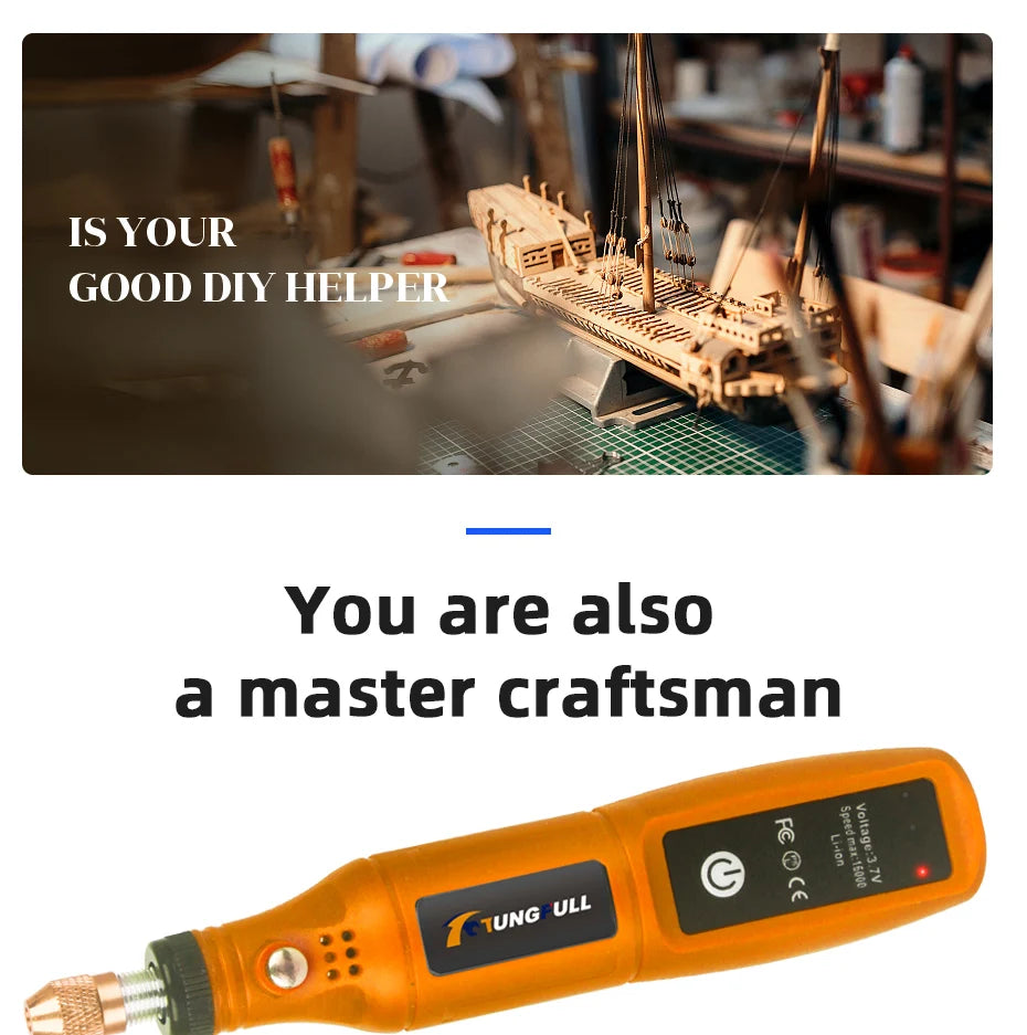 DIY Mini Rotary Tool USB Engraving Tool Dremel Tool Mini Grinder Machine Mini Wireless Drill Rechargeable Polishing Machine