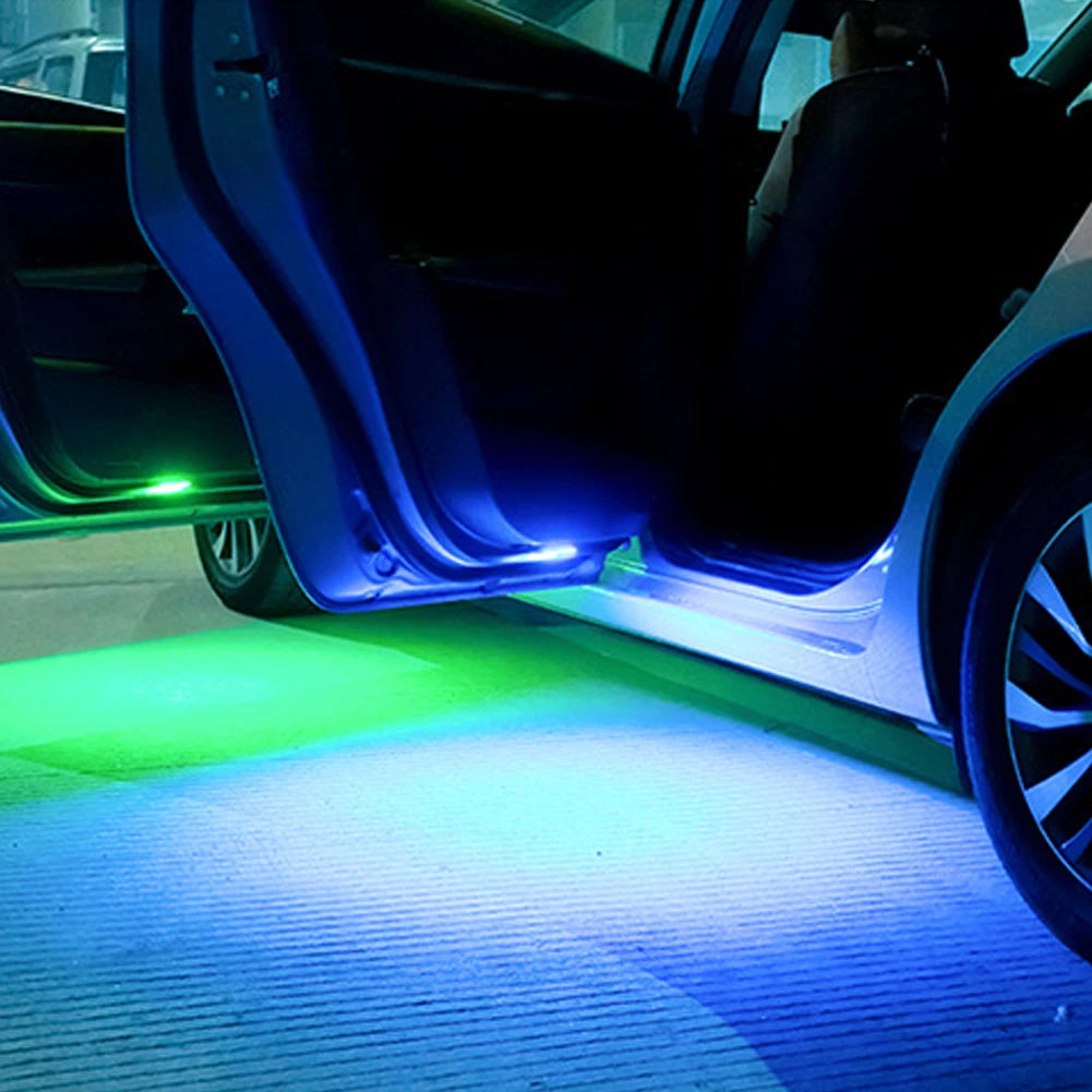 Wireless RGB Car Door Welcome Light Auto LED Decoration Ambient Lamps USB Charging Door Light Safety Anti-collision Signal Lamp