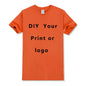 EU size 100% pure cotton custom T-shirt front and back team school uniform store logo text photo for men's personalized high-end