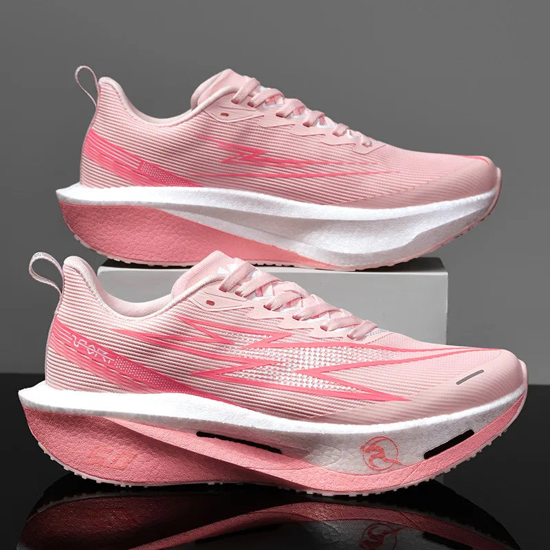 Running Shoes Men Sports Carbon Board Speciality Marathon Breathable Lightweight Women's Comfortable Athletic Nonskid Sneakers