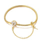 Original Bracelet 925 Sterling Silver Charm Bracelet 17-20CM Golden Heart Love Key Clover Bracelet Bangle Women Jewelry Gift